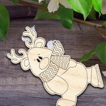 Intra απο ξύλο plywood 3mm-4mm πάχος – Στολίδι για πατινάζ Rudolph Δίασταση  20x20 cm INTRAFABR-53001091 - Image 1