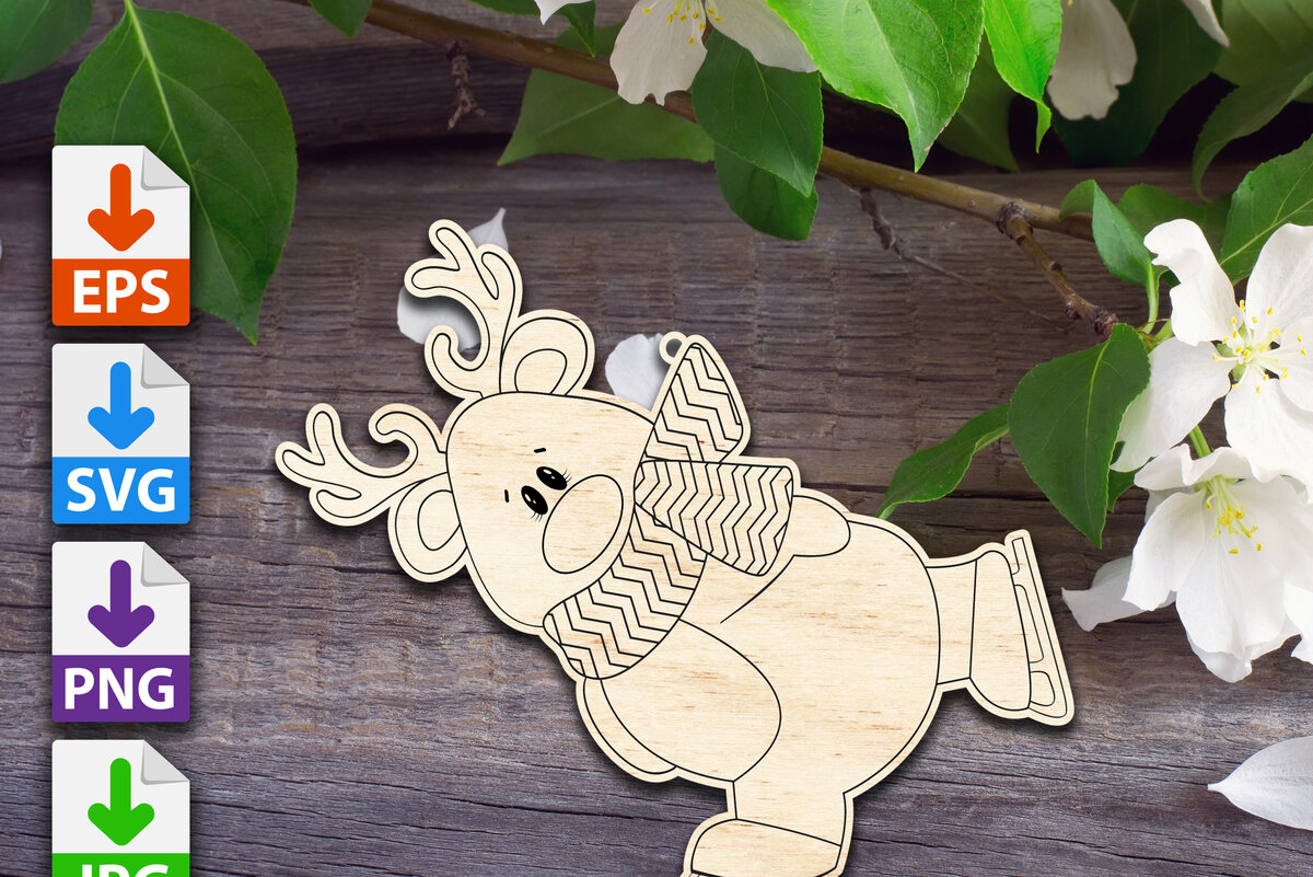 Intra απο ξύλο plywood 3mm-4mm πάχος – Στολίδι για πατινάζ Rudolph Δίασταση  20x20 cm INTRAFABR-53001091