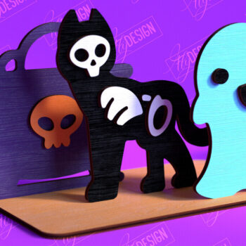 Intra απο ξύλο plywood 3mm-4mm πάχος – Skeleton Animals Shelf Sitter | Αρχείο CNC Δίασταση  20x20 cm INTRAFABR-102240077 - Image 1