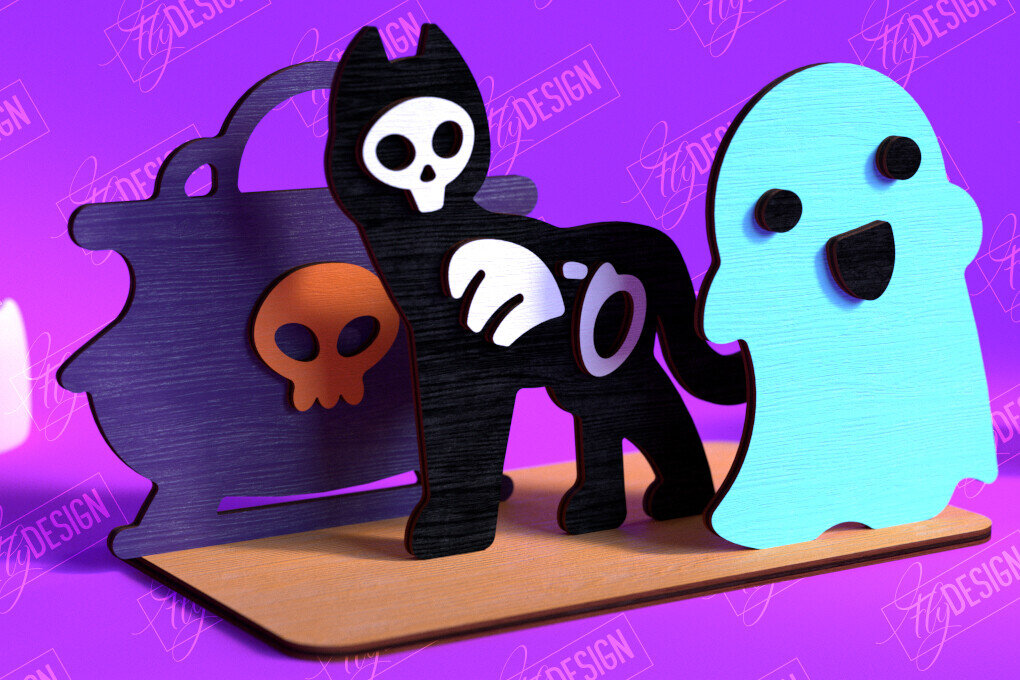 Intra απο ξύλο plywood 3mm-4mm πάχος – Skeleton Animals Shelf Sitter | Αρχείο CNC Δίασταση  20x20 cm INTRAFABR-102240077