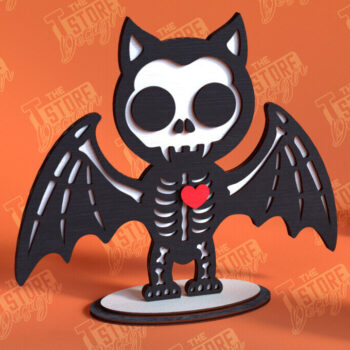 Intra απο ξύλο plywood 3mm-4mm πάχος – Skeleton Bat Shelf Sitter | Αρχείο CNC Δίασταση  20x20 cm INTRAFABR-102240229 - Image 1