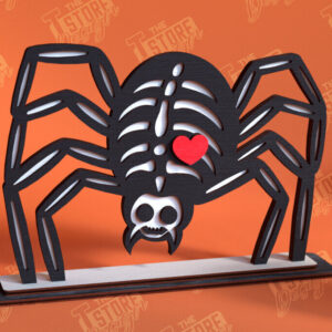 Intra απο ξύλο plywood 3mm-4mm πάχος – Skeleton Bear Spider Sitter | Αρχείο CNC Δίασταση  20x20 cm INTRAFABR-102240244