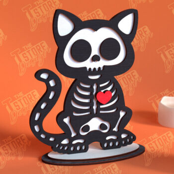 Intra απο ξύλο plywood 3mm-4mm πάχος – Skeleton Cat Shelf Sitter | Αρχείο CNC Δίασταση  20x20 cm INTRAFABR-102240211 - Image 1