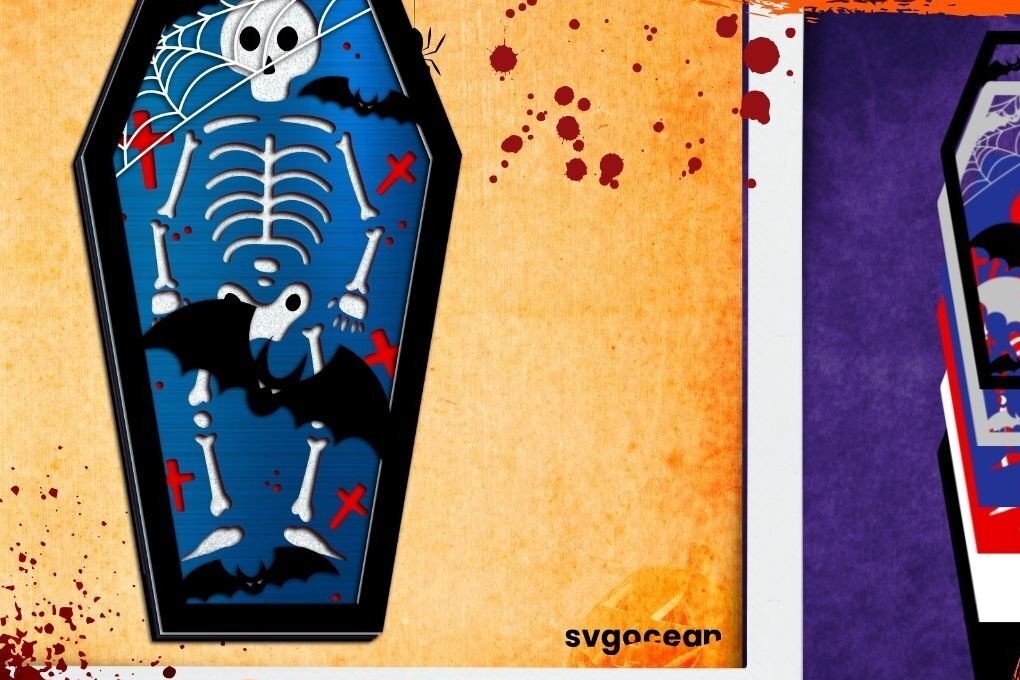 Intra απο ξύλο plywood 3mm-4mm πάχος – Skeleton Coffin 3D Δίασταση  20x20 cm INTRAFABR-36604512