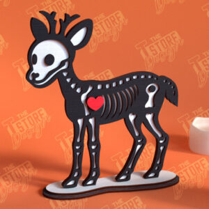 Intra απο ξύλο plywood 3mm-4mm πάχος – Skeleton Deer Shelf Sitter | Αρχείο CNC Δίασταση  20x20 cm INTRAFABR-102240172