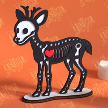 Intra απο ξύλο plywood 3mm-4mm πάχος – Skeleton Deer Shelf Sitter | Αρχείο CNC Δίασταση  20x20 cm INTRAFABR-102240172 - Image 1