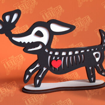 Intra απο ξύλο plywood 3mm-4mm πάχος – Skeleton Dog Spider Sitter | Αρχείο CNC Δίασταση  20x20 cm INTRAFABR-102240250 - Image 1