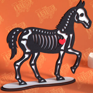 Intra απο ξύλο plywood 3mm-4mm πάχος – Skeleton Horse Shelf Sitter | Αρχείο CNC Δίασταση  20x20 cm INTRAFABR-102240227