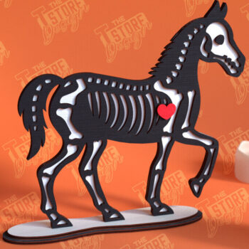 Intra απο ξύλο plywood 3mm-4mm πάχος – Skeleton Horse Shelf Sitter | Αρχείο CNC Δίασταση  20x20 cm INTRAFABR-102240227 - Image 1