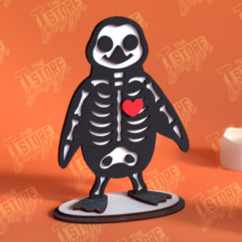 Intra απο ξύλο plywood 3mm-4mm πάχος – Skeleton Penguin Shelf Sitter | Αρχείο CNC Δίασταση  20x20 cm INTRAFABR-102240179 - Image 1