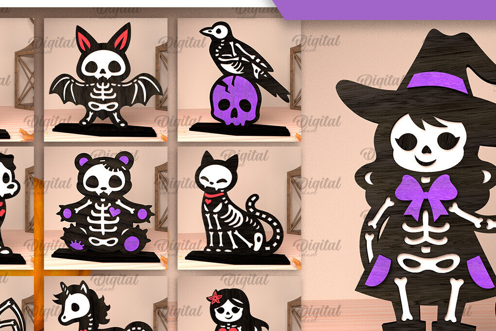 Intra απο ξύλο plywood 3mm-4mm πάχος – Skeleton Shelf Sitters LaserCut Bundle Δίασταση  20x20 cm INTRAFABR-105223811