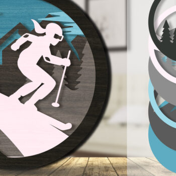 Intra απο ξύλο plywood 3mm-4mm πάχος – Ski 3D Layered Lasercut BNDLE 5 DESIGNS Δίασταση  40x30 cm INTRAFABR-111419487 - Image 4