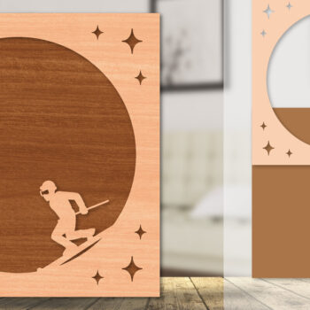 Intra απο ξύλο plywood 3mm-4mm πάχος – Κορνίζα φωτογραφιών με σκι Δίασταση  20x20 cm INTRAFABR-113174218 - Image 1