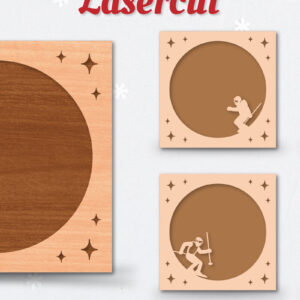 Intra απο ξύλο plywood 3mm-4mm πάχος – Ski Photo Frame BUNDLE Δίασταση  45x45 cm INTRAFABR-113174242