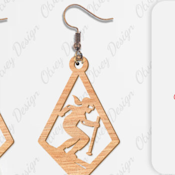 Intra απο ξύλο plywood 3mm-4mm πάχος – Σκουλαρίκια Ski Scene Lasercut Δίασταση 5x5 cm INTRAFABR-112077653 - Image 4