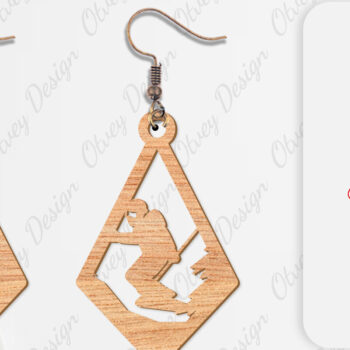 Intra απο ξύλο plywood 3mm-4mm πάχος – Σκουλαρίκια Ski Scene Lasercut Δίασταση 5x5 cm INTRAFABR-112077653 - Image 6