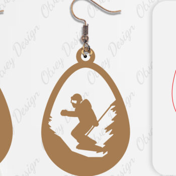 Intra απο ξύλο plywood 3mm-4mm πάχος – Σκουλαρίκια Ski Scene Lasercut Δίασταση 5x5 cm INTRAFABR-112077655 - Image 6