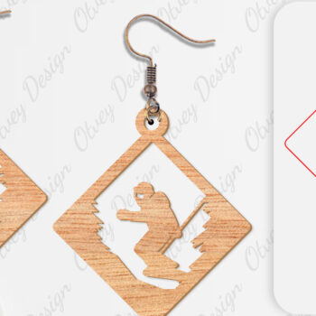 Intra απο ξύλο plywood 3mm-4mm πάχος – Σκουλαρίκια Ski Scene Lasercut Δίασταση 5x5 cm INTRAFABR-112077657 - Image 6