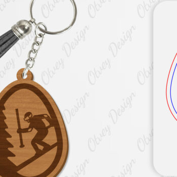 Intra απο ξύλο plywood 3mm-4mm πάχος – Ski Scene Keychain Lasercut Δίασταση  5x5 cm INTRAFABR-112080550 - Image 3