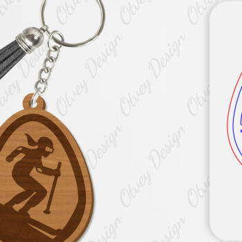 Intra απο ξύλο plywood 3mm-4mm πάχος – Ski Scene Keychain Lasercut Δίασταση  5x5 cm INTRAFABR-112080550 - Image 4