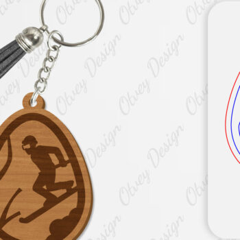 Intra απο ξύλο plywood 3mm-4mm πάχος – Ski Scene Keychain Lasercut Δίασταση  5x5 cm INTRAFABR-112080550 - Image 5