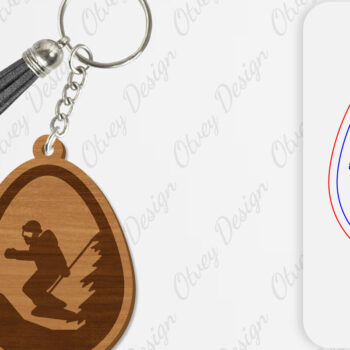Intra απο ξύλο plywood 3mm-4mm πάχος – Ski Scene Keychain Lasercut Δίασταση  5x5 cm INTRAFABR-112080550 - Image 6