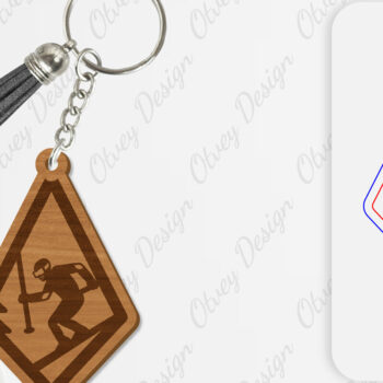Intra απο ξύλο plywood 3mm-4mm πάχος – Ski Scene Keychain Lasercut Δίασταση  5x5 cm INTRAFABR-112080551 - Image 3