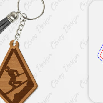 Intra απο ξύλο plywood 3mm-4mm πάχος – Ski Scene Keychain Lasercut Δίασταση  5x5 cm INTRAFABR-112080551 - Image 4