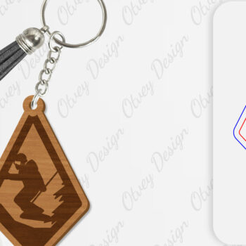 Intra απο ξύλο plywood 3mm-4mm πάχος – Ski Scene Keychain Lasercut Δίασταση  5x5 cm INTRAFABR-112080551 - Image 5