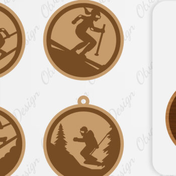 Intra απο ξύλο plywood 3mm-4mm πάχος – Ski Scene Keychain Lasercut Δίασταση  5x5 cm INTRAFABR-112080553 - Image 1