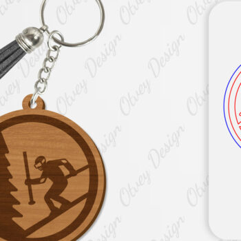 Intra απο ξύλο plywood 3mm-4mm πάχος – Ski Scene Keychain Lasercut Δίασταση  5x5 cm INTRAFABR-112080553 - Image 3