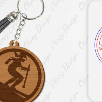 Intra απο ξύλο plywood 3mm-4mm πάχος – Ski Scene Keychain Lasercut Δίασταση  5x5 cm INTRAFABR-112080553 - Image 4
