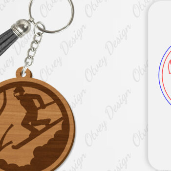 Intra απο ξύλο plywood 3mm-4mm πάχος – Ski Scene Keychain Lasercut Δίασταση  5x5 cm INTRAFABR-112080553 - Image 5