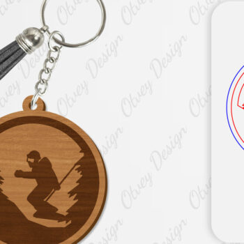Intra απο ξύλο plywood 3mm-4mm πάχος – Ski Scene Keychain Lasercut Δίασταση  5x5 cm INTRAFABR-112080553 - Image 6