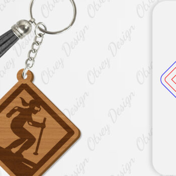 Intra απο ξύλο plywood 3mm-4mm πάχος – Ski Scene Keychain Lasercut Δίασταση  5x5 cm INTRAFABR-112080545 - Image 4