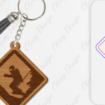 Intra απο ξύλο plywood 3mm-4mm πάχος – Ski Scene Keychain Lasercut Δίασταση  5x5 cm INTRAFABR-112080545 - Image 6