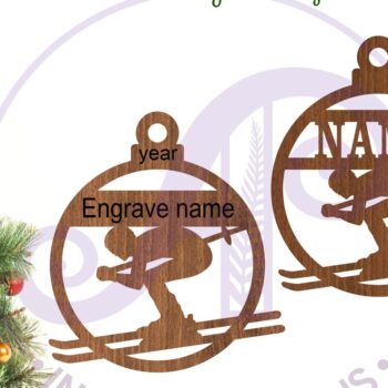 Intra απο ξύλο plywood 3mm-4mm πάχος – Χριστουγεννιάτικο στολίδι σκιέρ Δίασταση 20x20 cm INTRAFABR-107459750 - Image 2