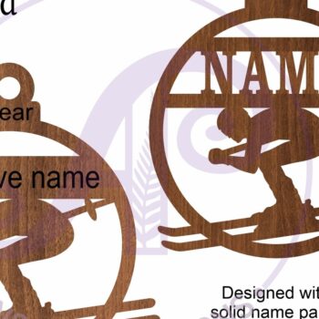 Intra απο ξύλο plywood 3mm-4mm πάχος – Χριστουγεννιάτικο στολίδι σκιέρ Δίασταση 20x20 cm INTRAFABR-107459750 - Image 3