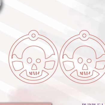 Intra απο ξύλο plywood 3mm-4mm πάχος – Σκουλαρίκια λέιζερ Skull and Bones Δίασταση 5x5 cm INTRAFABR-74147355 - Image 2