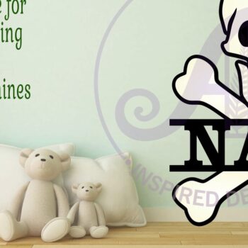 Intra απο ξύλο plywood 3mm-4mm πάχος – Skull and Bones Σήμα ονόματος δύο επιπέδων Δίασταση  20x20 cm INTRAFABR-98968037 - Image 2