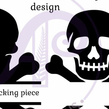 Intra απο ξύλο plywood 3mm-4mm πάχος – Skull and Bones Σήμα ονόματος δύο επιπέδων Δίασταση  20x20 cm INTRAFABR-98968037 - Image 3