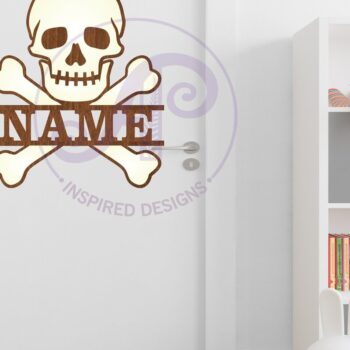 Intra απο ξύλο plywood 3mm-4mm πάχος – Skull and Bones Σήμα ονόματος δύο επιπέδων Δίασταση  20x20 cm INTRAFABR-98968037 - Image 4