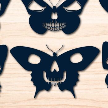 Intra απο ξύλο plywood 3mm-4mm πάχος – Skull Butterfly, Σετ Halloween Δίασταση  20x20 cm INTRAFABR-76406251 - Image 1