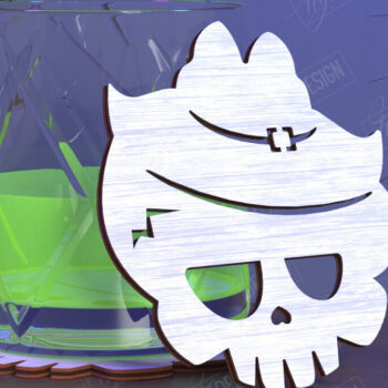 Intra απο ξύλο plywood 3mm-4mm πάχος – Skull Coaster| Ποτά σουβέρ Δίασταση  20x20 cm INTRAFABR-123844708 - Image 1