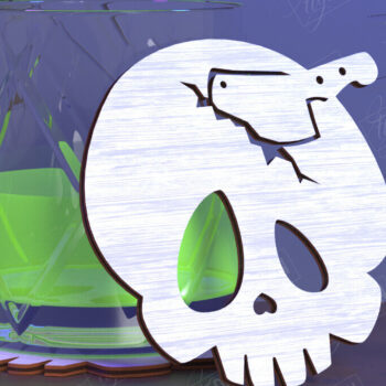 Intra απο ξύλο plywood 3mm-4mm πάχος – Skull Coaster| Ποτά σουβέρ Δίασταση  20x20 cm INTRAFABR-123844710 - Image 1