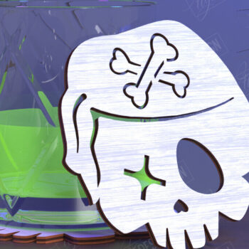 Intra απο ξύλο plywood 3mm-4mm πάχος – Skull Coaster| Ποτά σουβέρ Δίασταση  20x20 cm INTRAFABR-123844712 - Image 1