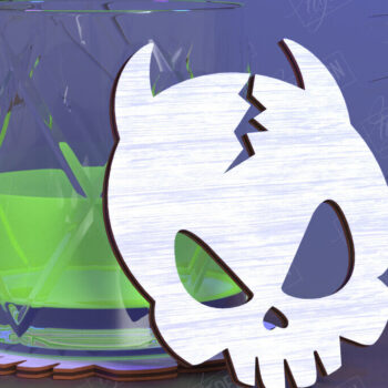 Intra απο ξύλο plywood 3mm-4mm πάχος – Skull Coaster| Ποτά σουβέρ Δίασταση  20x20 cm INTRAFABR-123844715 - Image 1