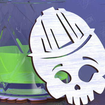 Intra απο ξύλο plywood 3mm-4mm πάχος – Skull Coaster| Ποτά σουβέρ Δίασταση  20x20 cm INTRAFABR-123844707 - Image 1