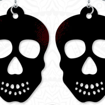 Intra απο ξύλο plywood 3mm-4mm πάχος – Skull Earrings, Sugar Skull Jewelry Δίασταση  5x5 cm INTRAFABR-8159153 - Image 1