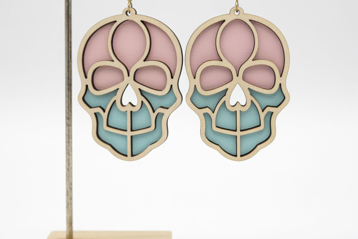 Intra απο ξύλο plywood 3mm-4mm πάχος – Σκουλαρίκια κρανίου για Δίασταση  5x5 cm INTRAFABR-122723604